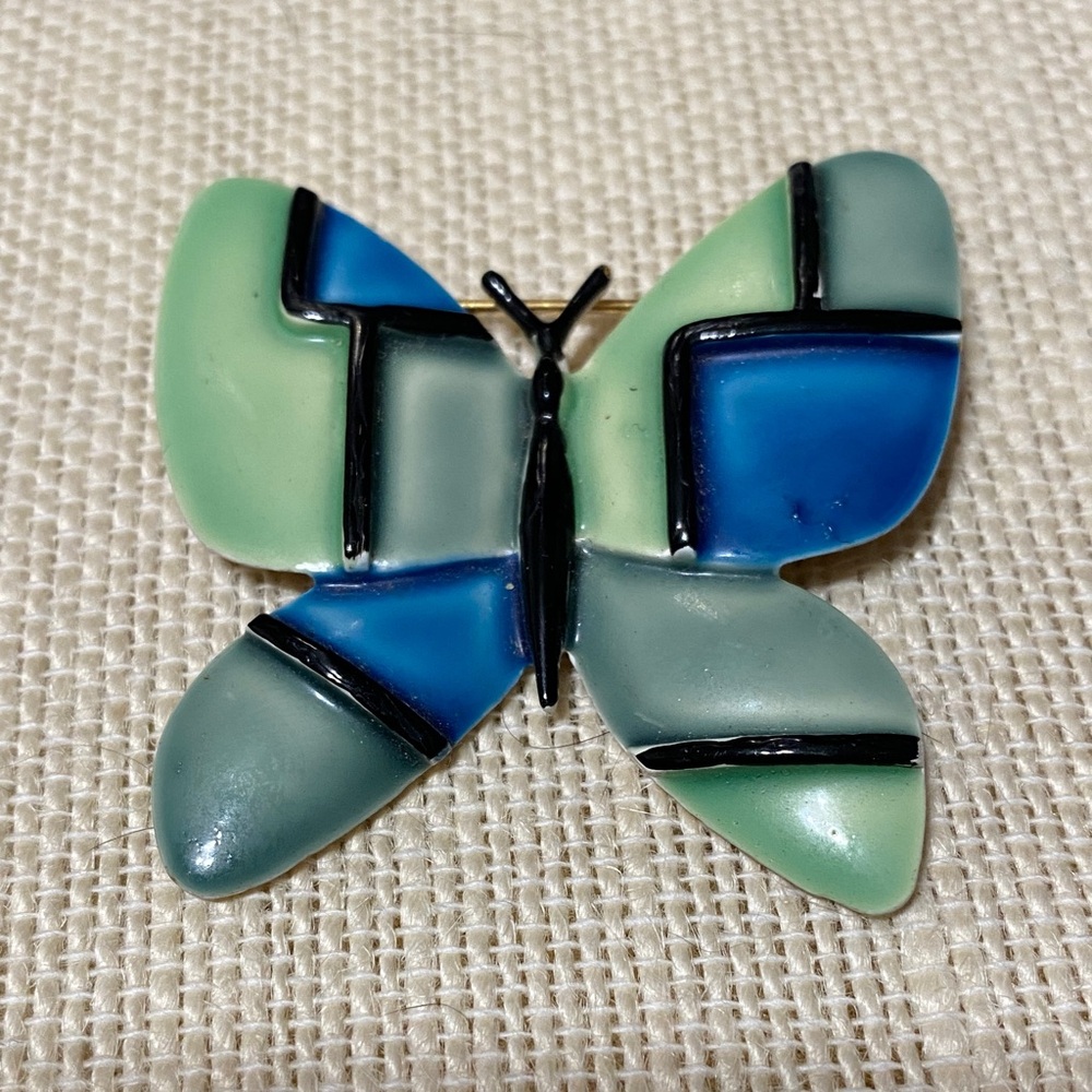 Vintage HAR modernist enamel Butterfly Brooch